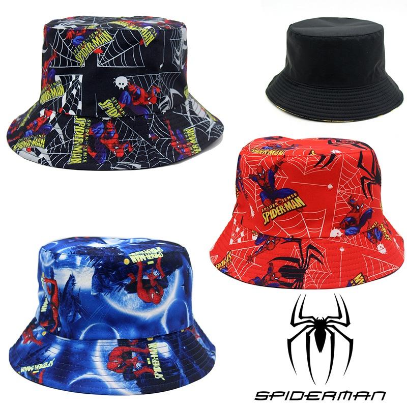 European And American Spider-man Cartoon Printed Cotton Fisherman Hat Sun Hat