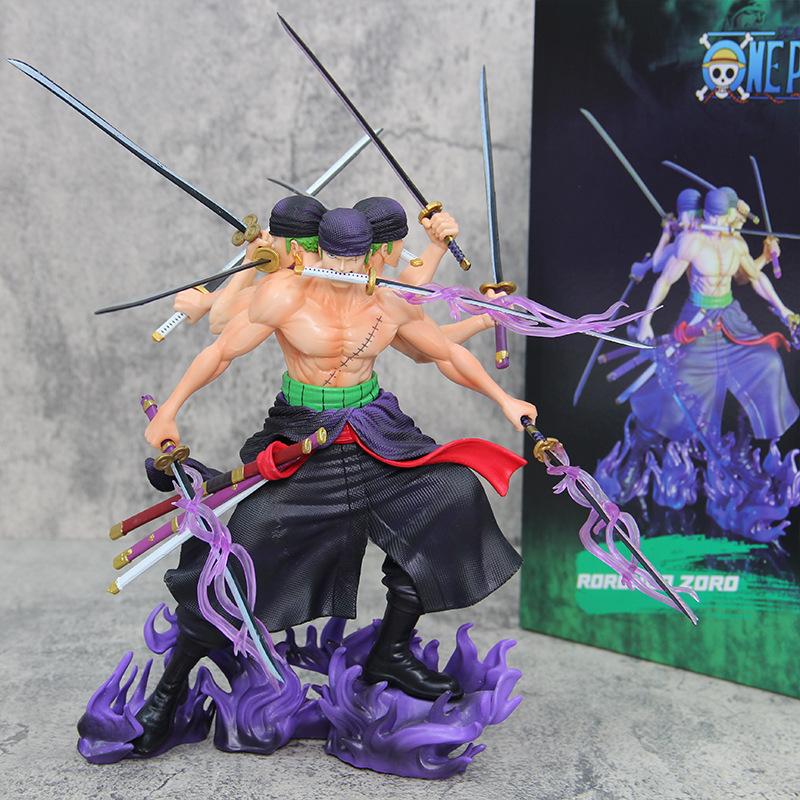 One Piece Anime Figures Battle Nine-blade Stream Zoro Action Figure PVC Collector Toys Children Model Birthday Gifts