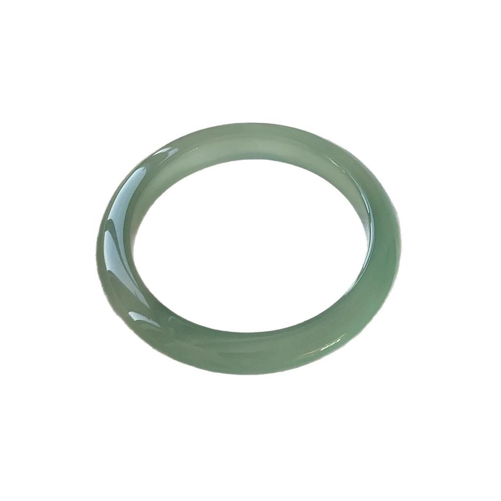 Ice Oil Green Chalcedony Agate Bracelet, Clear Water Jadeite, Hetian Jade Color Jade Bracelet