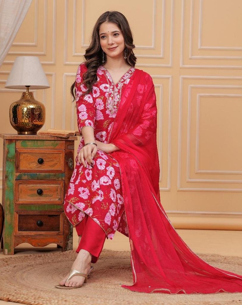 Party Wear Designer Top Tunic Kurta Pant Dupatta Set Indian Women Bollywood Salwar Suit Kurti