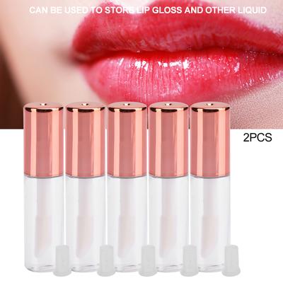 10pcs 1.2ml Lip Gloss Tube DIY Small Lipstick Tube Cosmetic Container with Plug (Rose Gold)