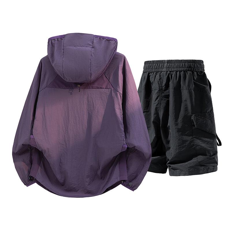 VUUG Unisex Outdoor Sun Protection Hooded Top & Shorts Set