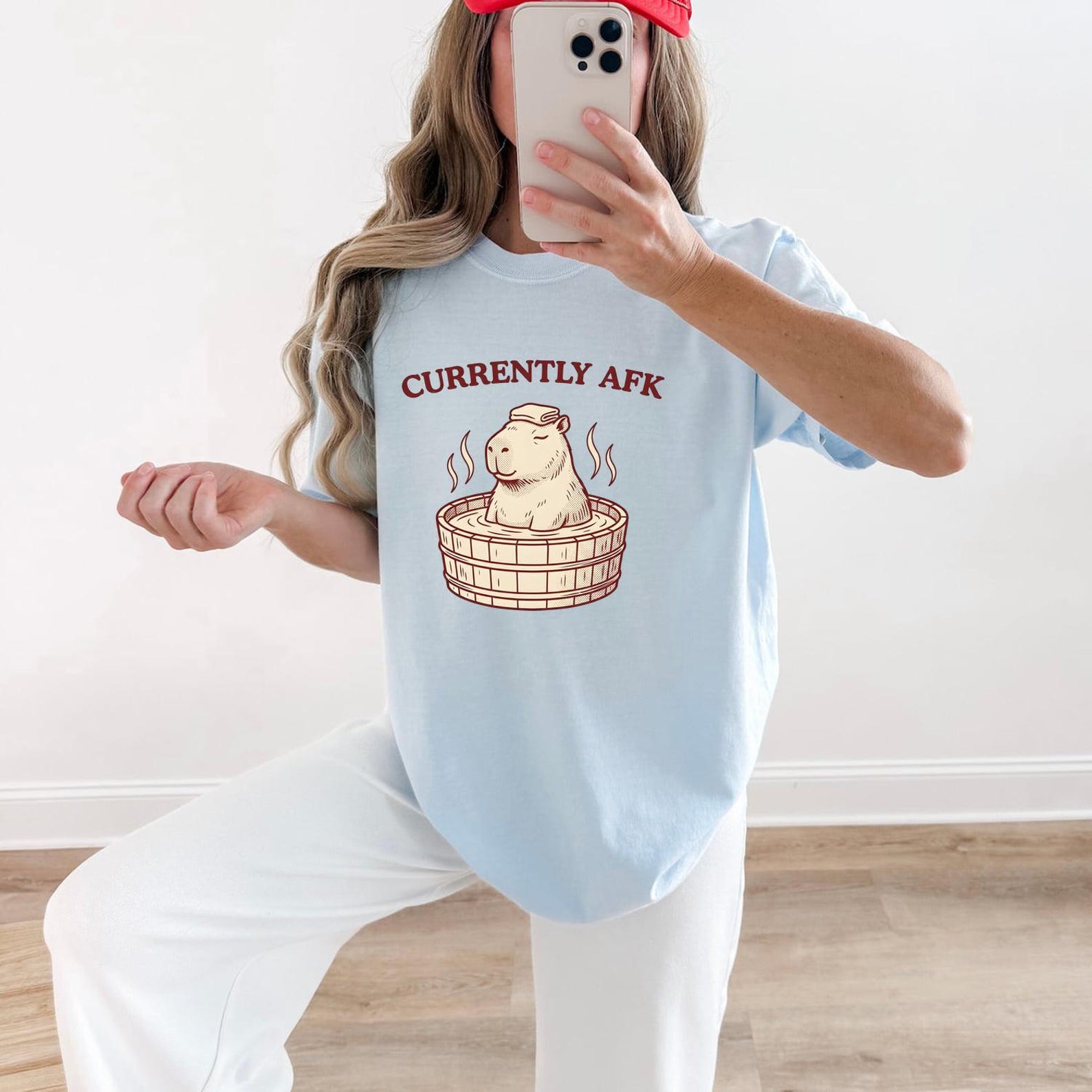 Cozy Gamer T-Shirt, Currently AFK Shirt, Funny Capybara Tee, Comfort Colors 1717, Cute Gaming Clothing, Vintage Streamer Apparel XL