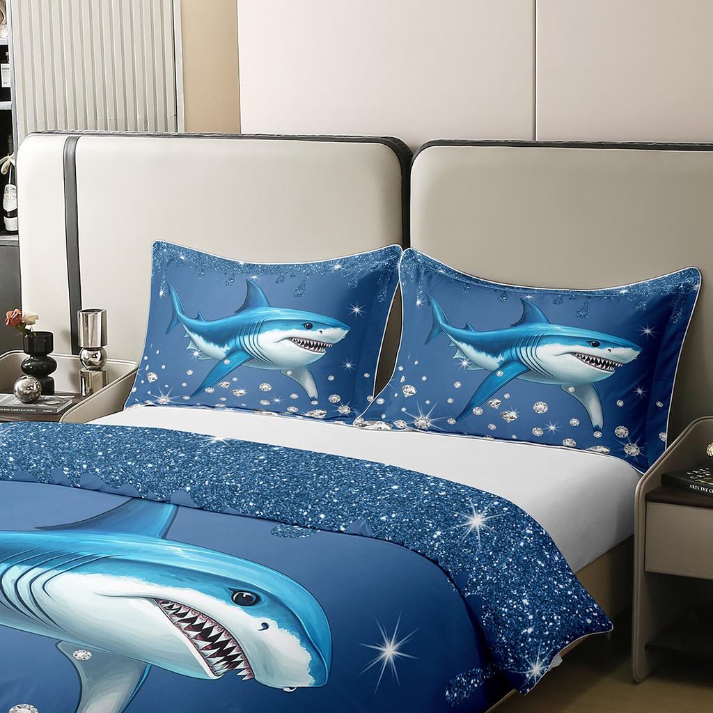 Comforter Shark Painting S High End Bedding With Pillows Home Decorqueen Size Suitable Children Kids And Adults
