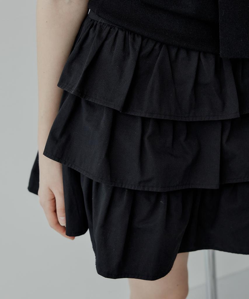 HYBERNAT Cotton Frill Skirt Black