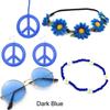 Boho Peace Sign Women's Hippie Costume Set 60's 70s Style Necklace Earrings  for Groovy Party Girls