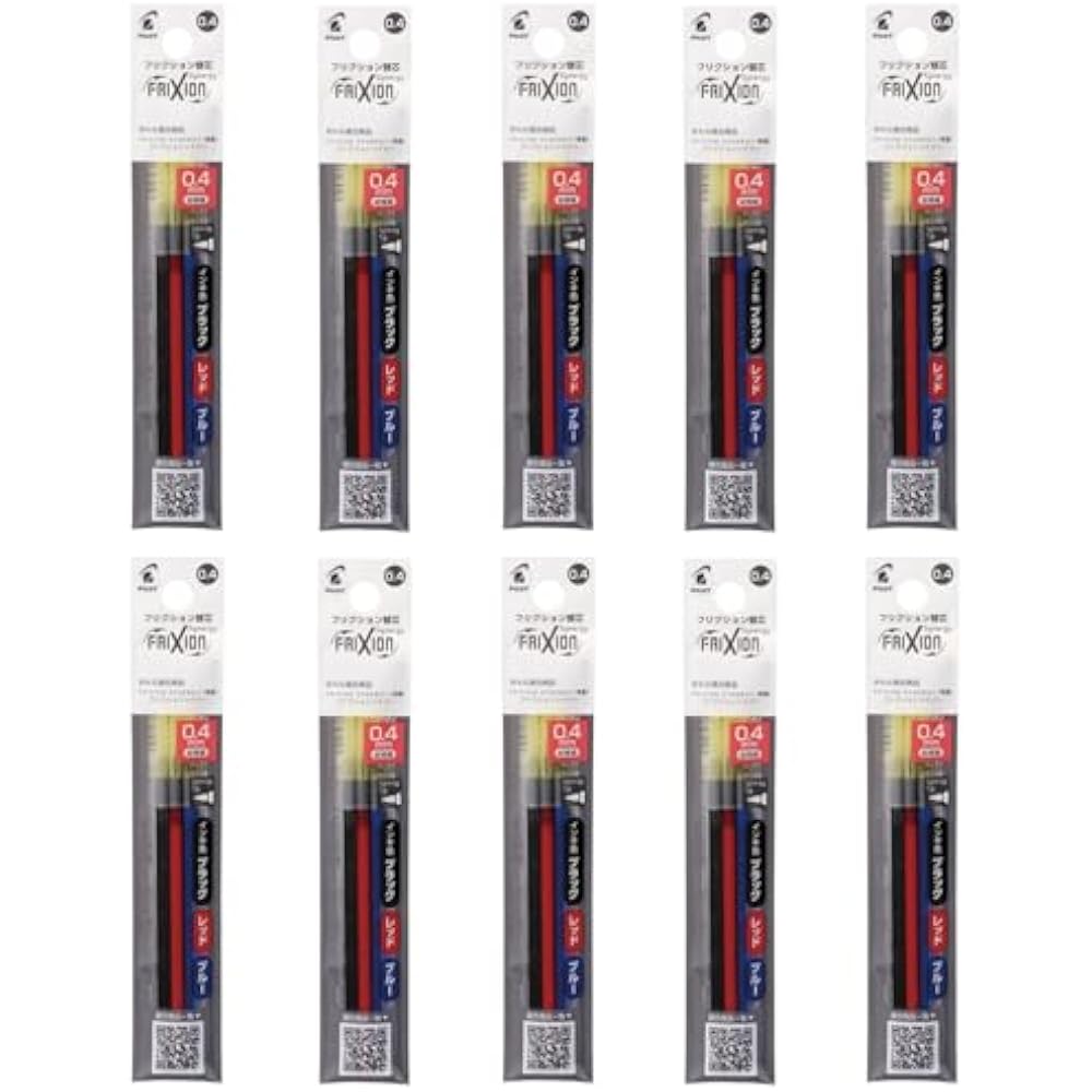PILOT 10LFRF243C Ballpoint Pen Refills, Friction Refills, LFRF 0.4 mm, 3 Colors, 10 Packs