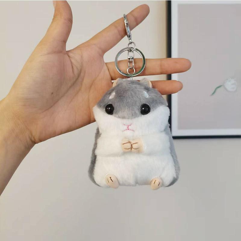 Adorable Cartoon Hamster Plush Keychain Cute Backpack Pendant Animal Toy Gift