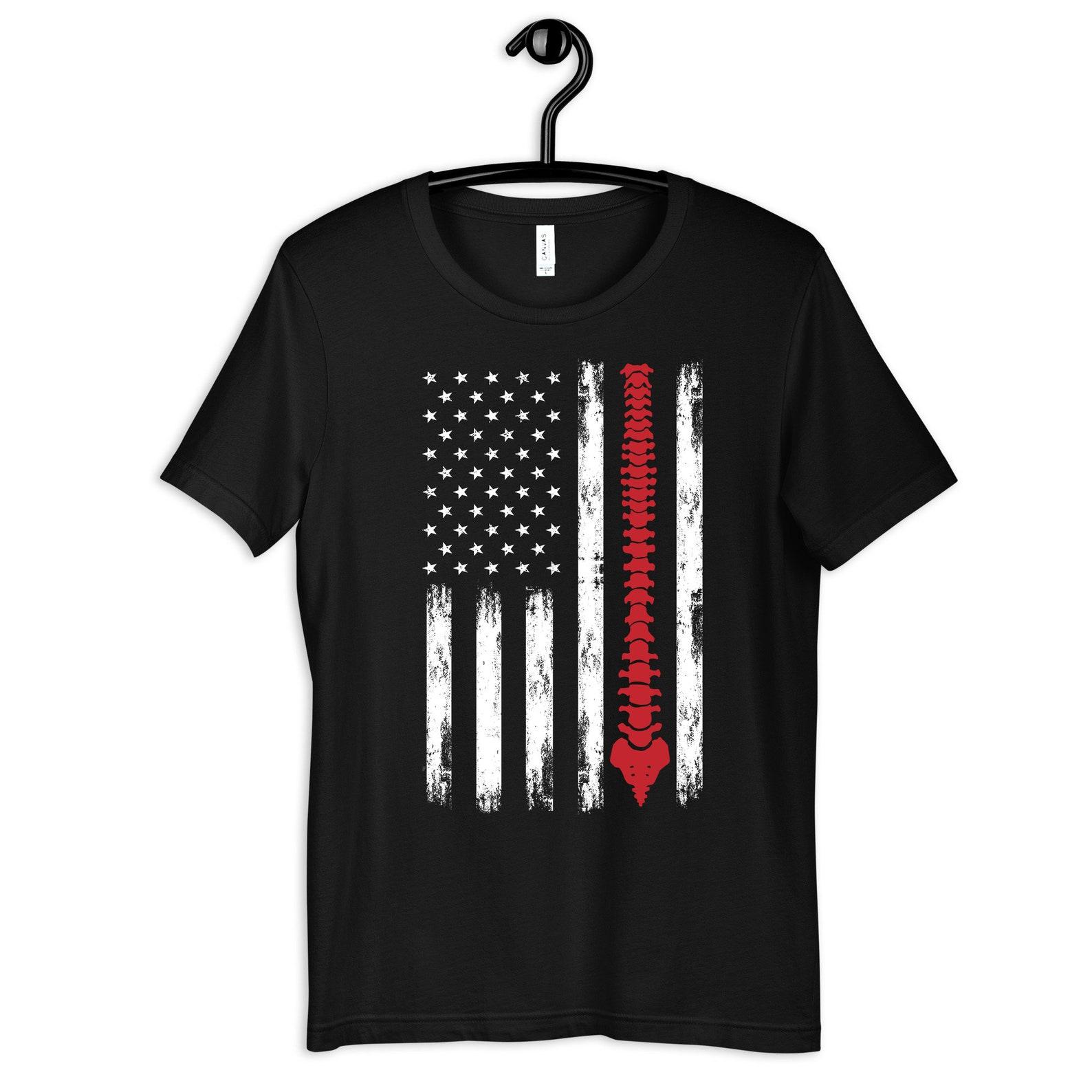 Chiropractor USA Flag Shirt, Spine American Flag, Chiropractor, Gifts for Chiro T-Shirt, Womens Tee, T-shirt, T-shirt, Tank Top S