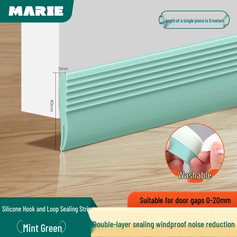 Silicone Door Draft and Soundproofing Strip - Windproof, Theft-Resistant, Bottom Gap Sealer for Entrance Doors.