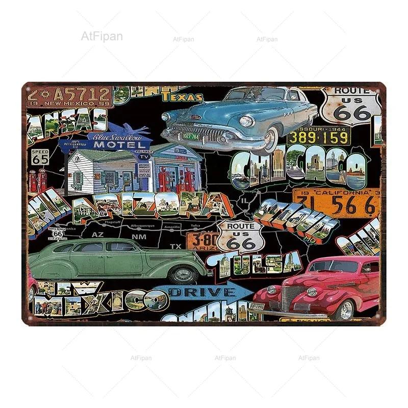 Vintage Motorcycle Garage Metal Plate  Classic Tire Poster  Shabby Chic Wall Art Decor  xCM Metal Painting for Home  Retro Cuadr