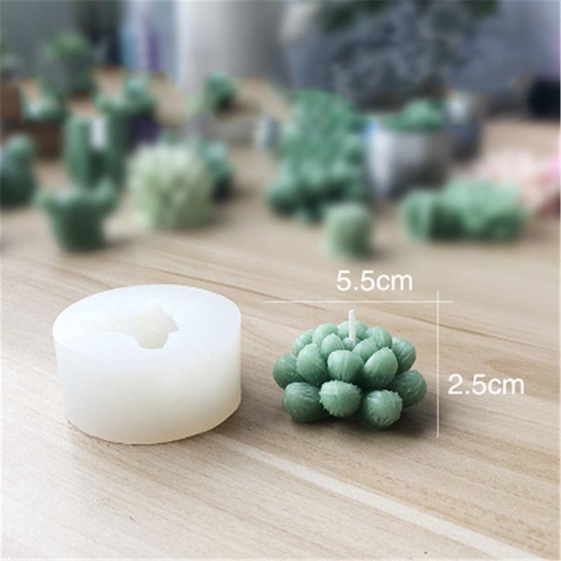 3D Cactus Succulents Silicone Mold For Jelly Chocolate Ice Making Cake Baking Gypsum Wax Concrete Candle DIY Resin Art Mould