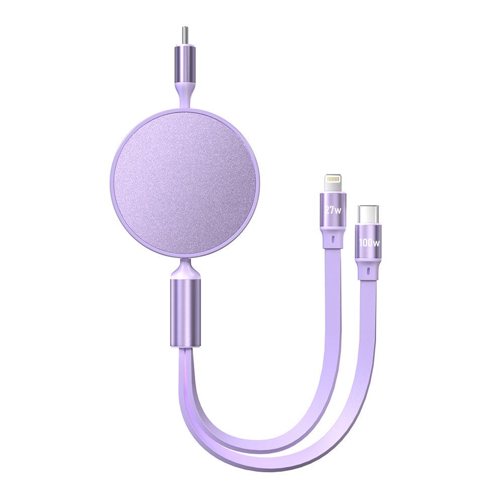 100W/27W PD Fast Charging Retractable Cable for Apple & Huawei Laptops