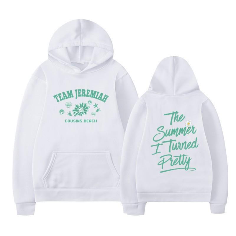 

2025The Summer I Turned Pretty Printed Loose Hooded Sweater Hoodie XXXL білий