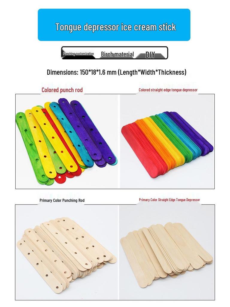 Birch Wooden Popsicle Sticks, 93x10x2mm, Ideal for Ice Cream and DIY Projects, Large Quantity Available.