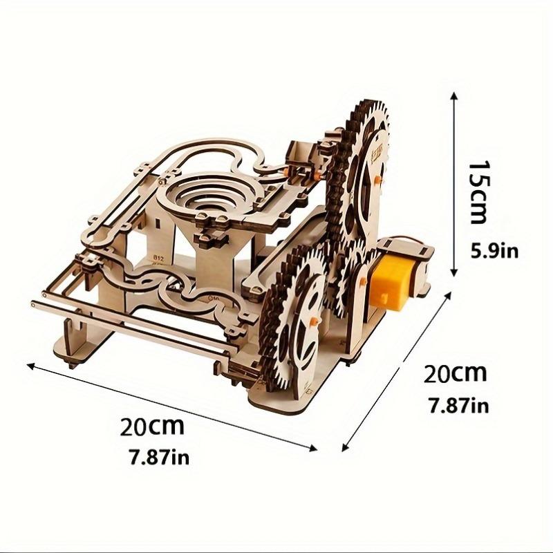 1 Set Wooden Puzzle Brain Teaser Model Kit with Interlocking Gears