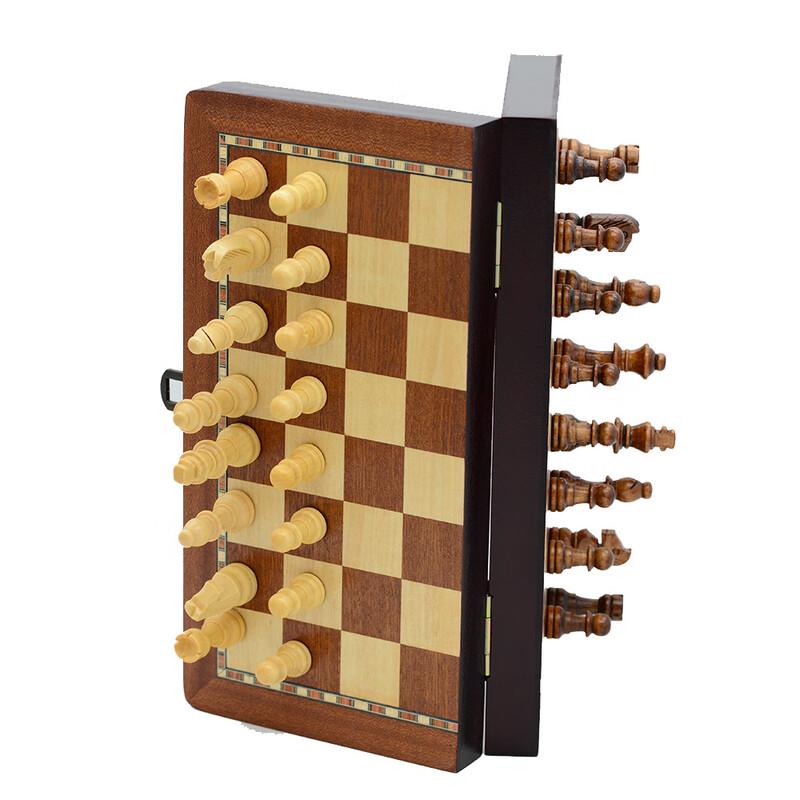 Brangdy Magnetic Foldable Wooden International Chess Set