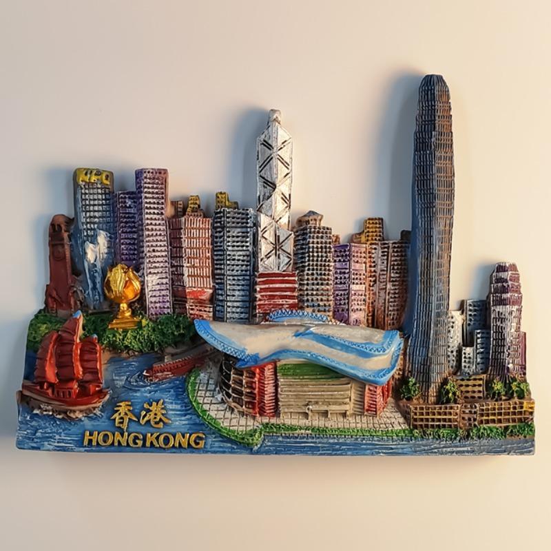 Hongkong Fridge Stickers China Macau Travelling Souvenirs Victoria Harbor Fridge Magnets Home Decoration Wedding Gifts