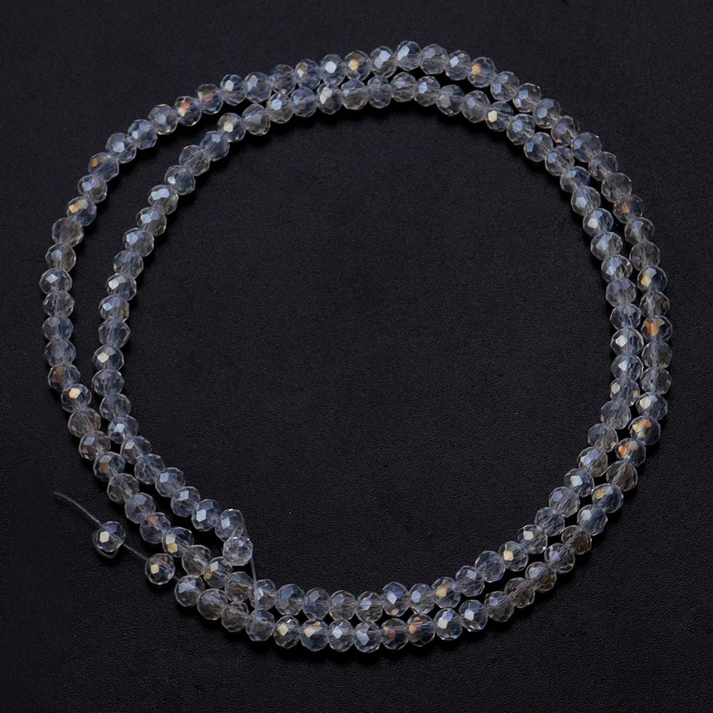 3/4/6/8/10mm Austria Faceted Glass Crystal Beads White Loose Spacer Beads For Jewelry Making DIY Bracelet Necklace Accessories