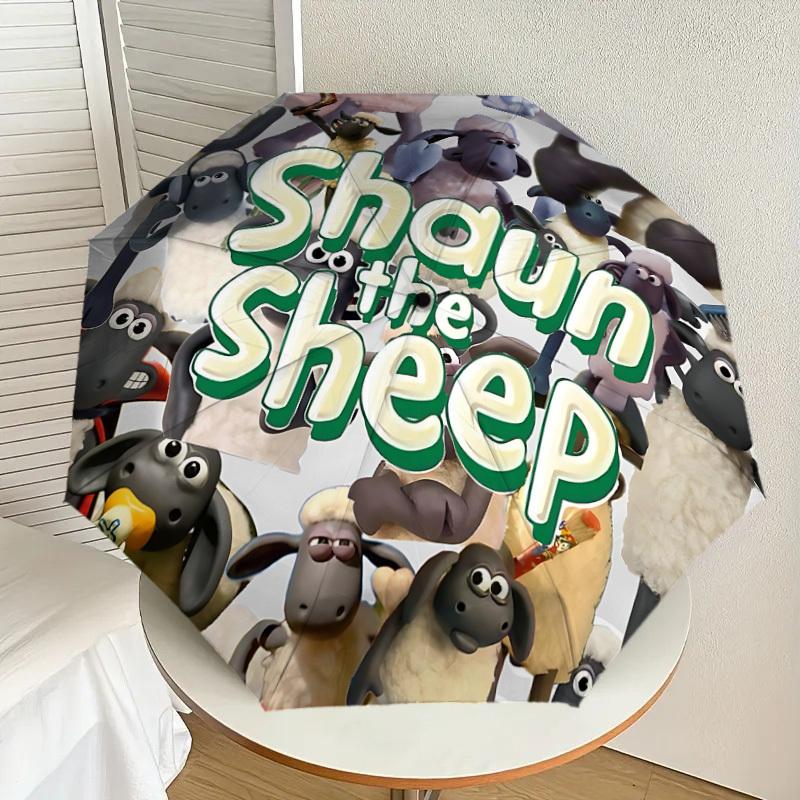 1pc Sheep Shaun Automatic Folding Umbrella, Portable Collapsible Design, Casual Outdoor Accessory L1127126
