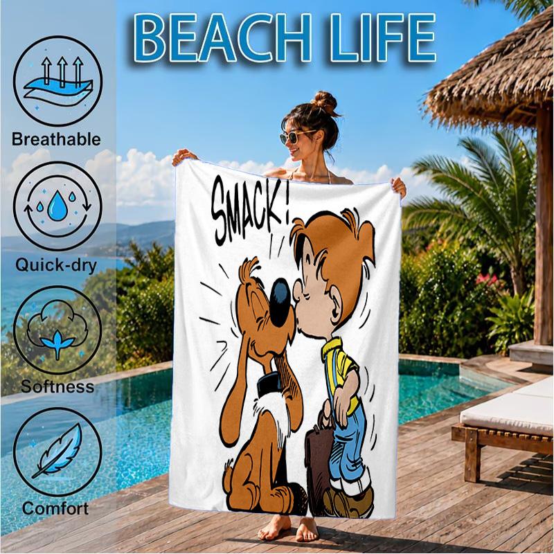 Kiss Boule Adventure Beach Towel, Microfiber Beach Towel, Perfect For Pool, Beach, Travel, Home Decor Beach Party Fan Gifts