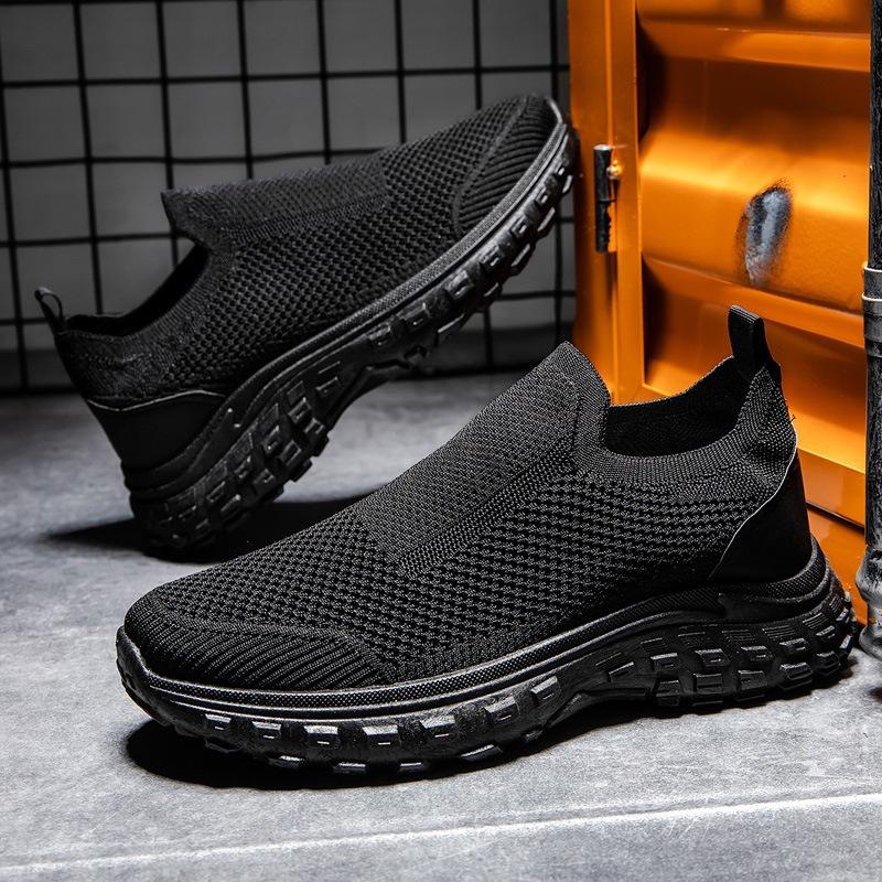 

Net shoes one pedal fly-woven men s shoes breathable thick-soled driving shoes foreign trade solid color sports shoes casual shoes men 39