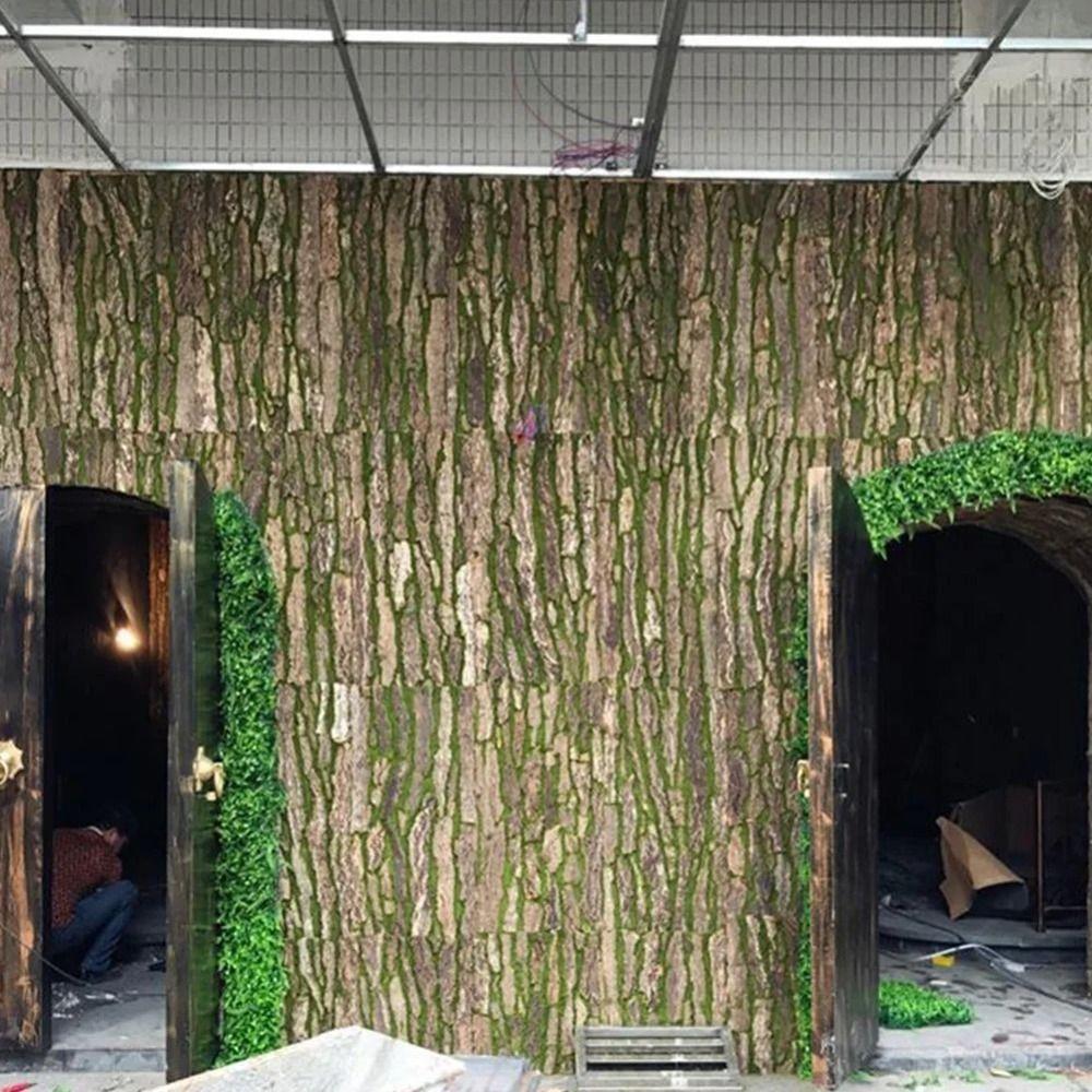 Beautiful Green Plant Bark DIY Water Pipe Pillar Cover Artificial Moss Fake Tree Bark  Office