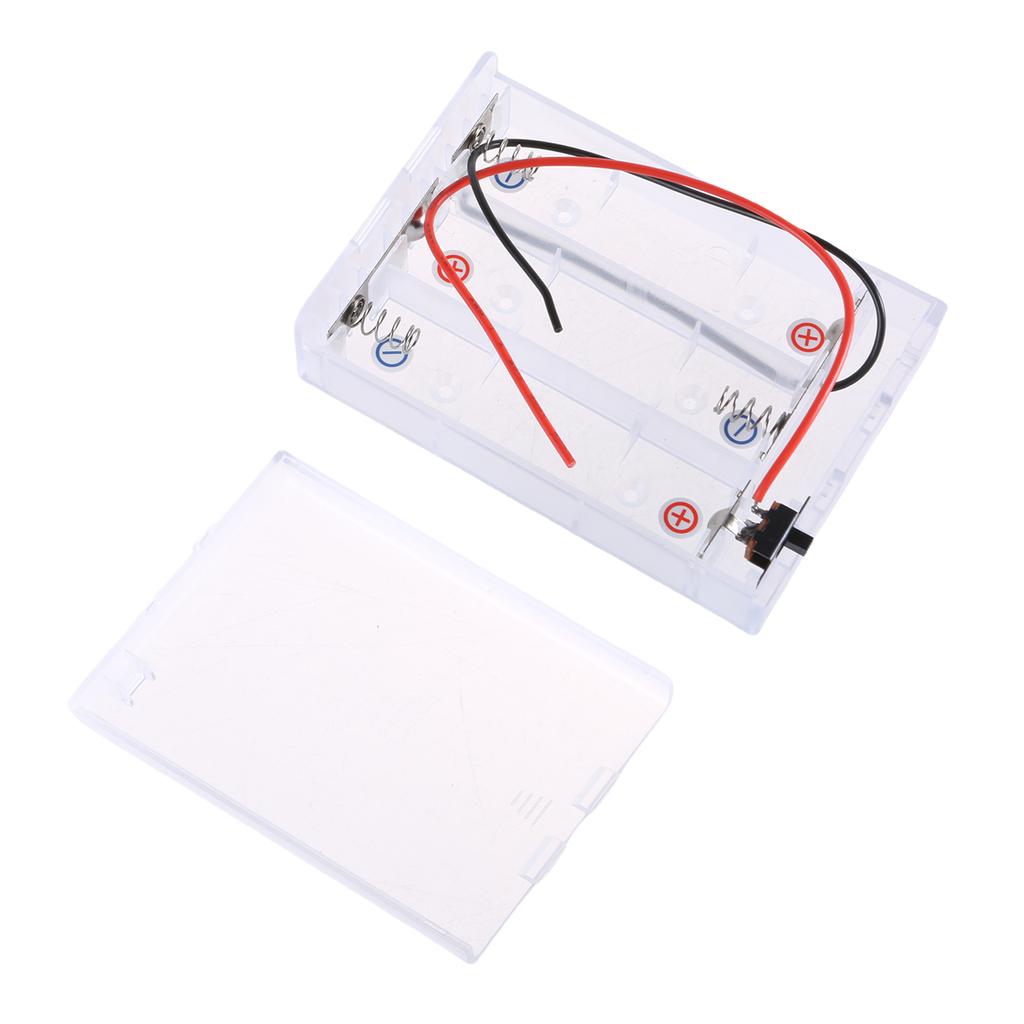 21700 Battery Holder Case With Switching 3 Slot Transparent Container For 3x21700 Batteries Nickel Plated Contacts