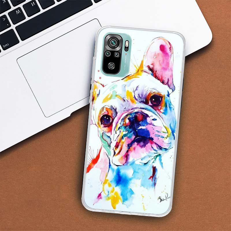 French Bulldog Dog Pug Phone Case For Xiaomi Redmi Note 10 Pro Max 10S 9 9S 9T 8 8T 11T 11S 11 5G 11E 7 6 5 4X Coque Cover