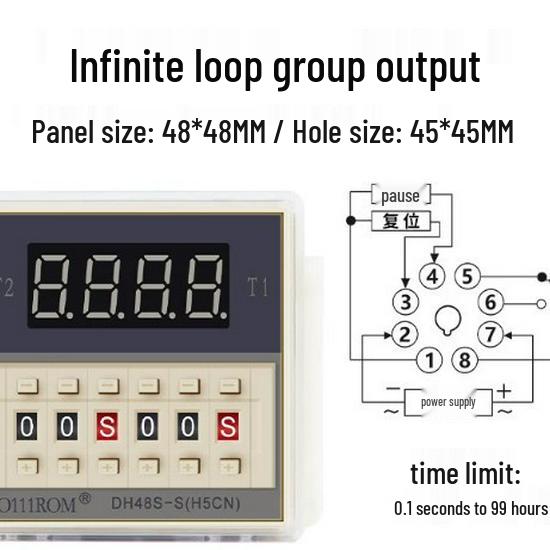Digital Display Timer DH48S-2Z: Cyclic Control & Time Delay Relay DH48S-S 1Z S-S