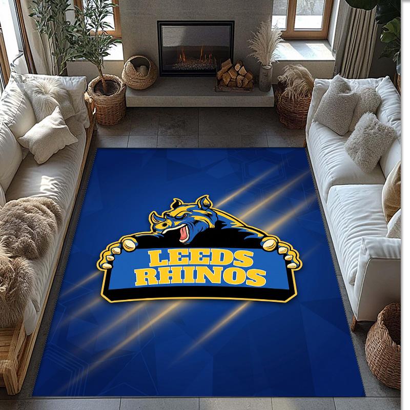 Leeds Rhinos Crystal Velvet Carpet Soft Anti?Slip Floor Mat Comfortable Home Living Room Bedroom Decor Rug
