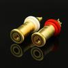 2Pcs Gold Plated Brass HIFI Binding Post Banana Plug Socket Terminal Connector For Amplifier Speaker Audio Cable Home Theater  Wiring Accessory