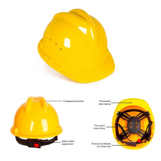 Construction Helmet 6-Point Ratchet Suspension Safety Hard Cap Impact-Resistant Helmet for Work Home Head Protection