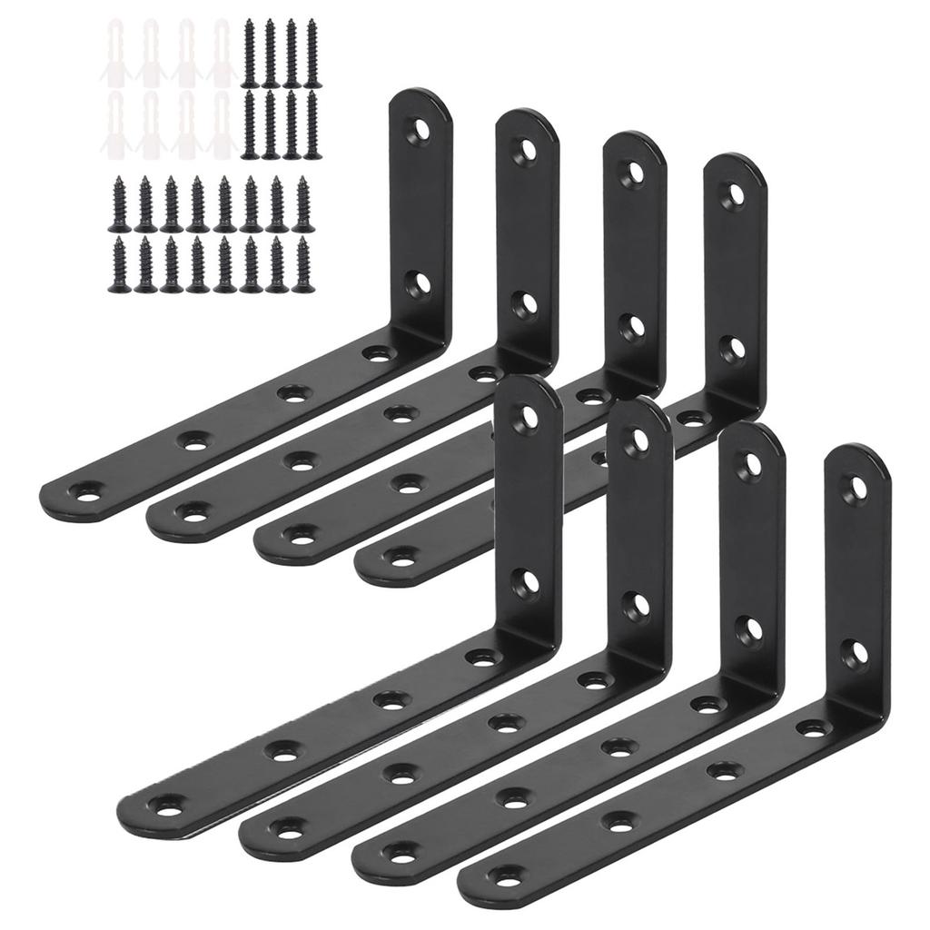 8/4pcs Stainless Steel L Brackets Right Angle Corner Brace for Shelves, Wood Furniture, Drawer Heavy Duty wall shelf support