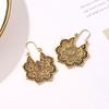 Vintage Women Hollow Out Carved Flower Dangle Leverback Earrings Jewelry Gift