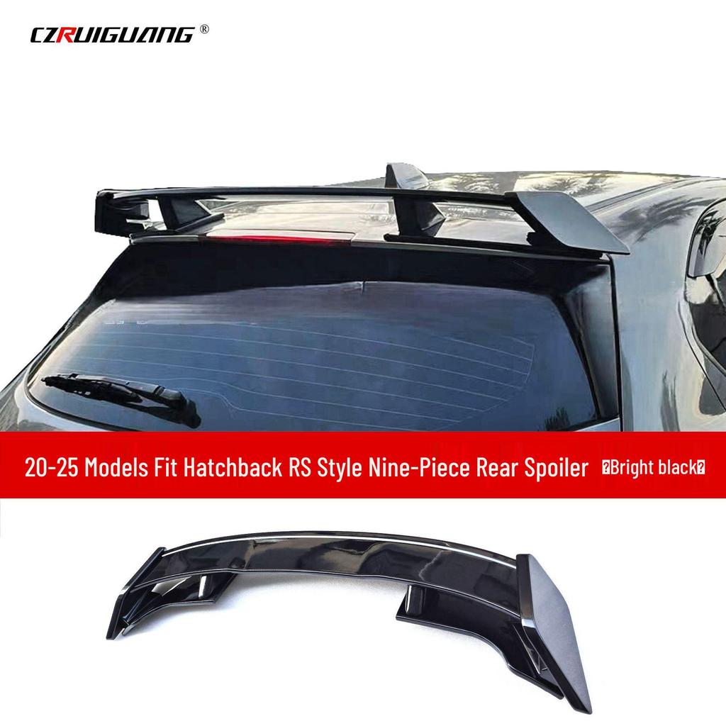 9-piece Rear Spoiler, Roof Spoiler, and Diffuser Kit for 2020 Honda City RS Hatchback.