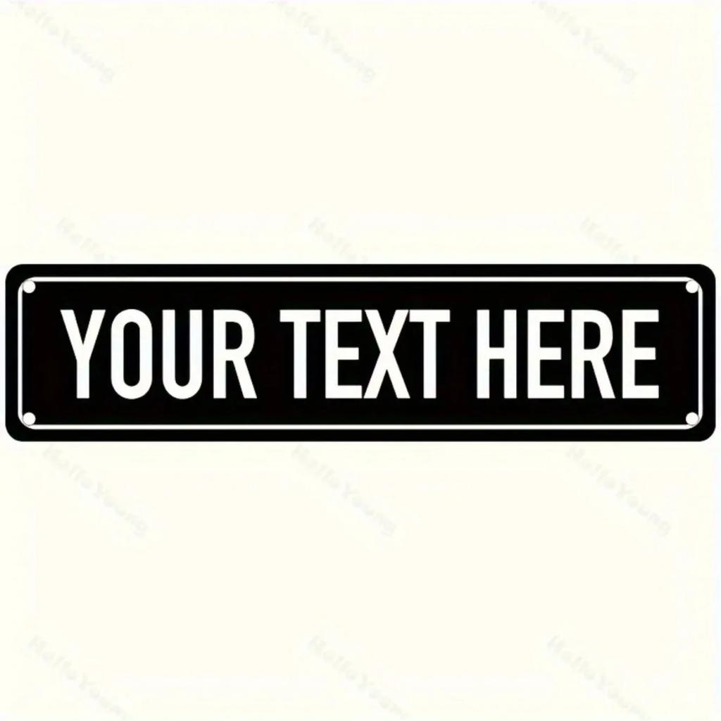 Custom Minimalist Black Aluminum Street Sign Bold White Personalized Text Wall Decor