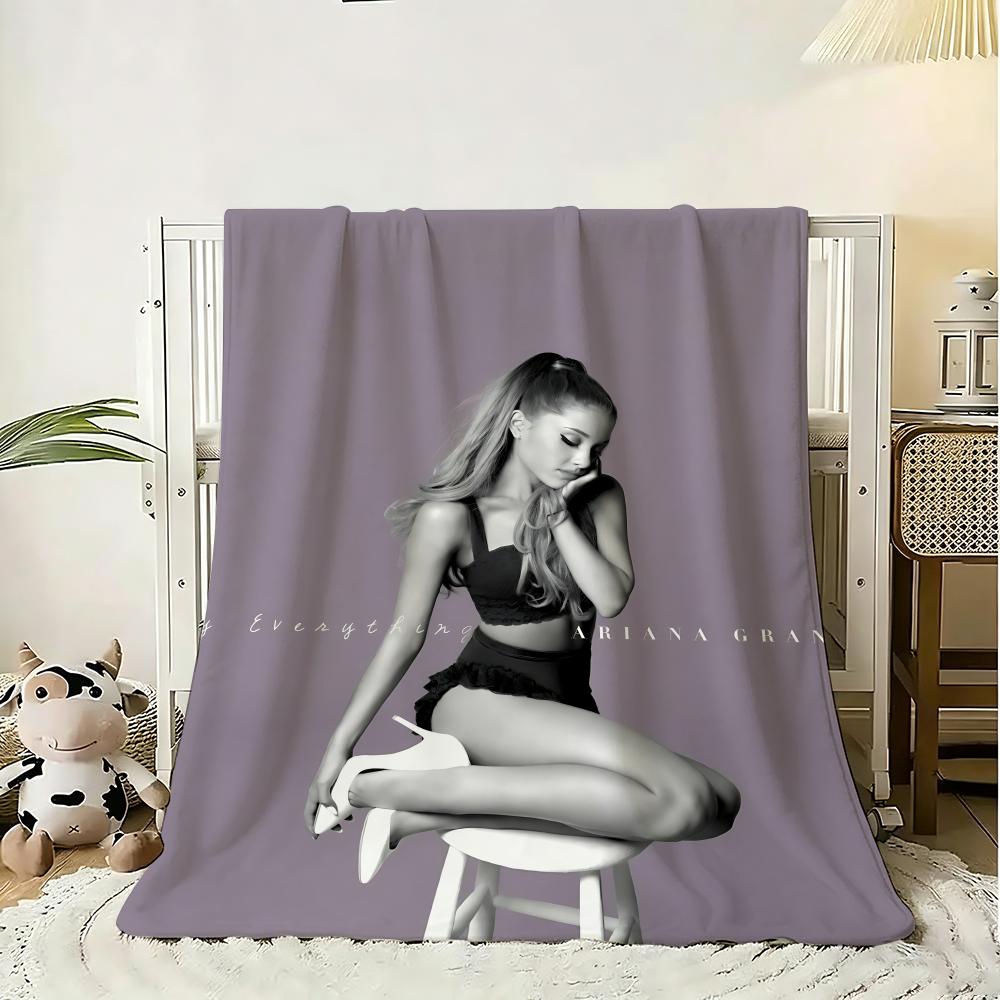 Pop Singer Ariana Grande Throw 240G Flannel Blanket Lightweight Soft Skin-Friendly Summer Thin Throw Blanket