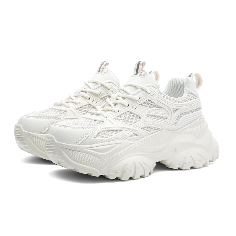 

Весенне-осенняя женская обувь, спортивная обувь, большие размеры, толстые гелевые кеды, женская спортивная обувь, кроссовки для фитнеса 39 бежевый