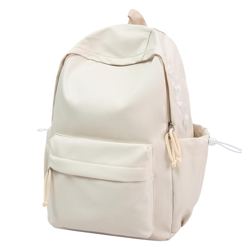 Girls' Solid Color Backpack Junior High School Students Lightweight Schoolbag Large Capacity Backpack