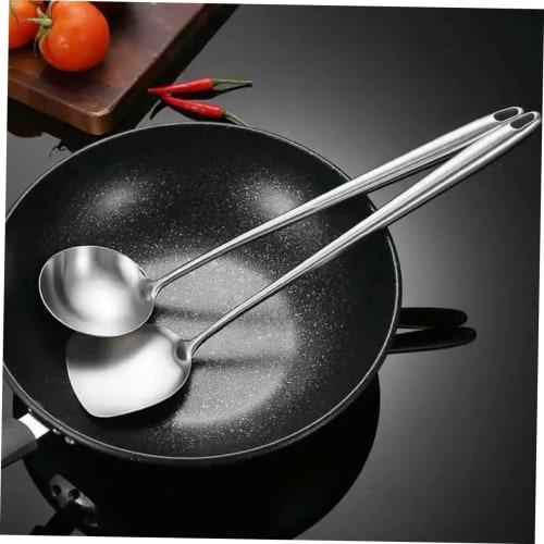 Yardenfun Stainless Steel Wok Spatula, Kitchen Cooking Shovel, Durable Kitchen Spatula with Sleek Design, Easy To Use, Hangable Storage, Dishwasher Sa