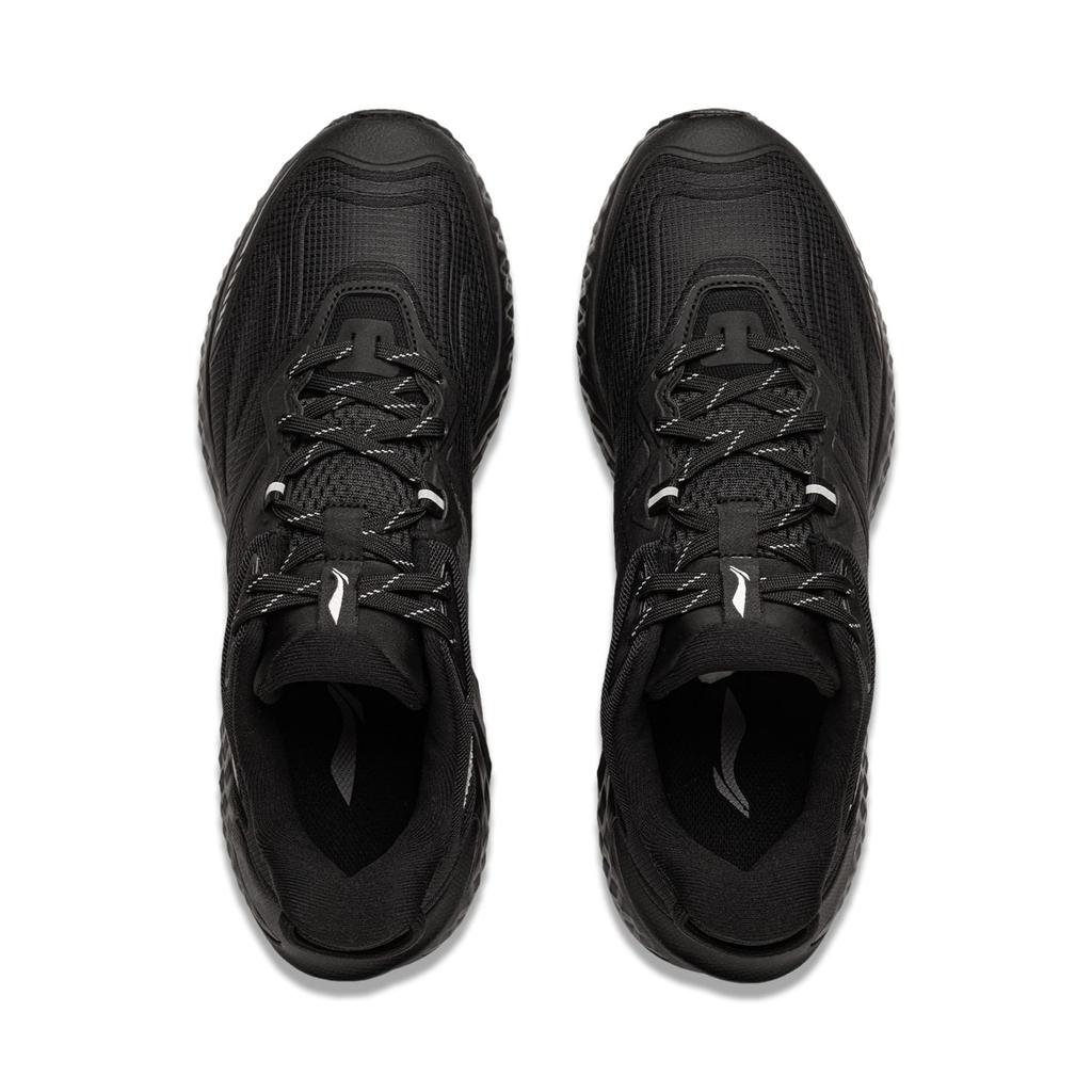 Li Ning Cloud Shield Fabric Slip Resistant Abrasion Resistant Low Top Running Shoes Men's Black ARSU057-1