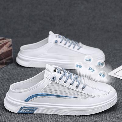 2025 Halbschuhe für Herren Pantoletten Sandalen Flach Sommer Rückenfrei Slipper Hausschuhe Mann Pantoletten Schnürschuhe Herren Halb-Schlepp Lässige Board-Schuhe