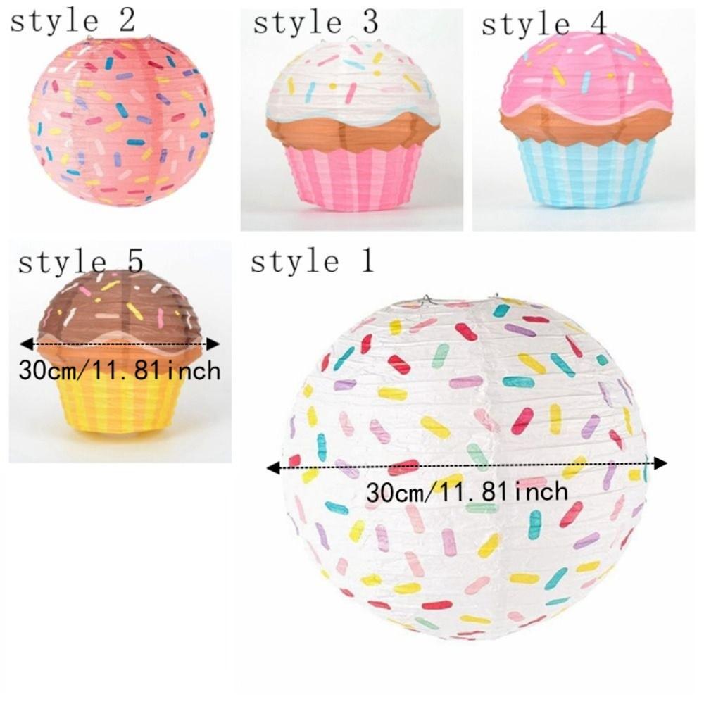 Festival Lantern Round Foldable Colorful Lantern Donut Design DIY Prop Lantern Paper Lantern Handmade Hanging Lampion Wedding