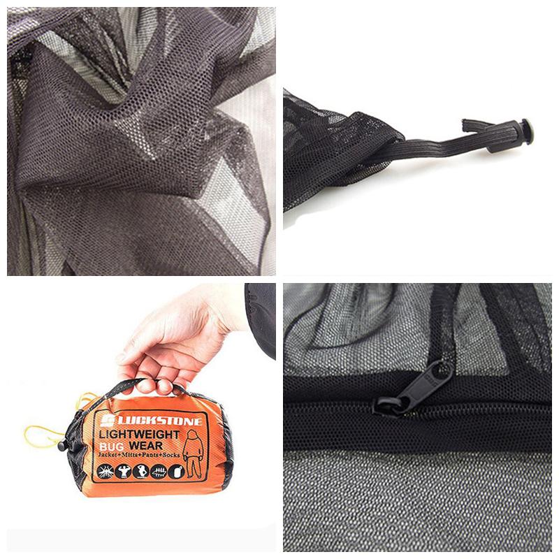 Mesh Hooded Bug Jacket Suit, Anti Mosquito Net, Mitt Mesh Clothes, Carry Pouch For Protective Hunting, Fishing, Hiking