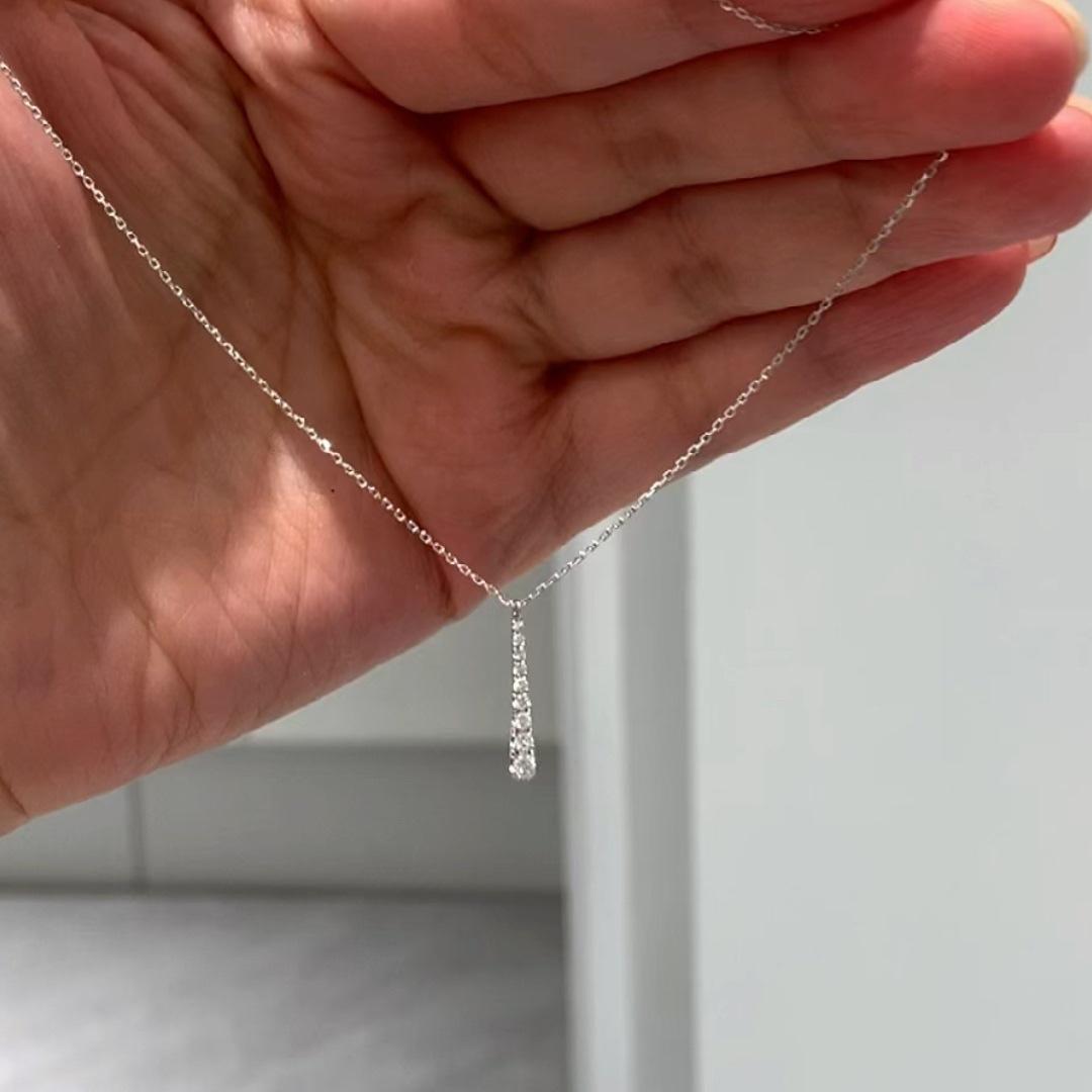

Small and Luxurious One Character Necklace with Feminine Temperament, Simple and Cool Style, Collarbone Chain Trend 40CM платиновый