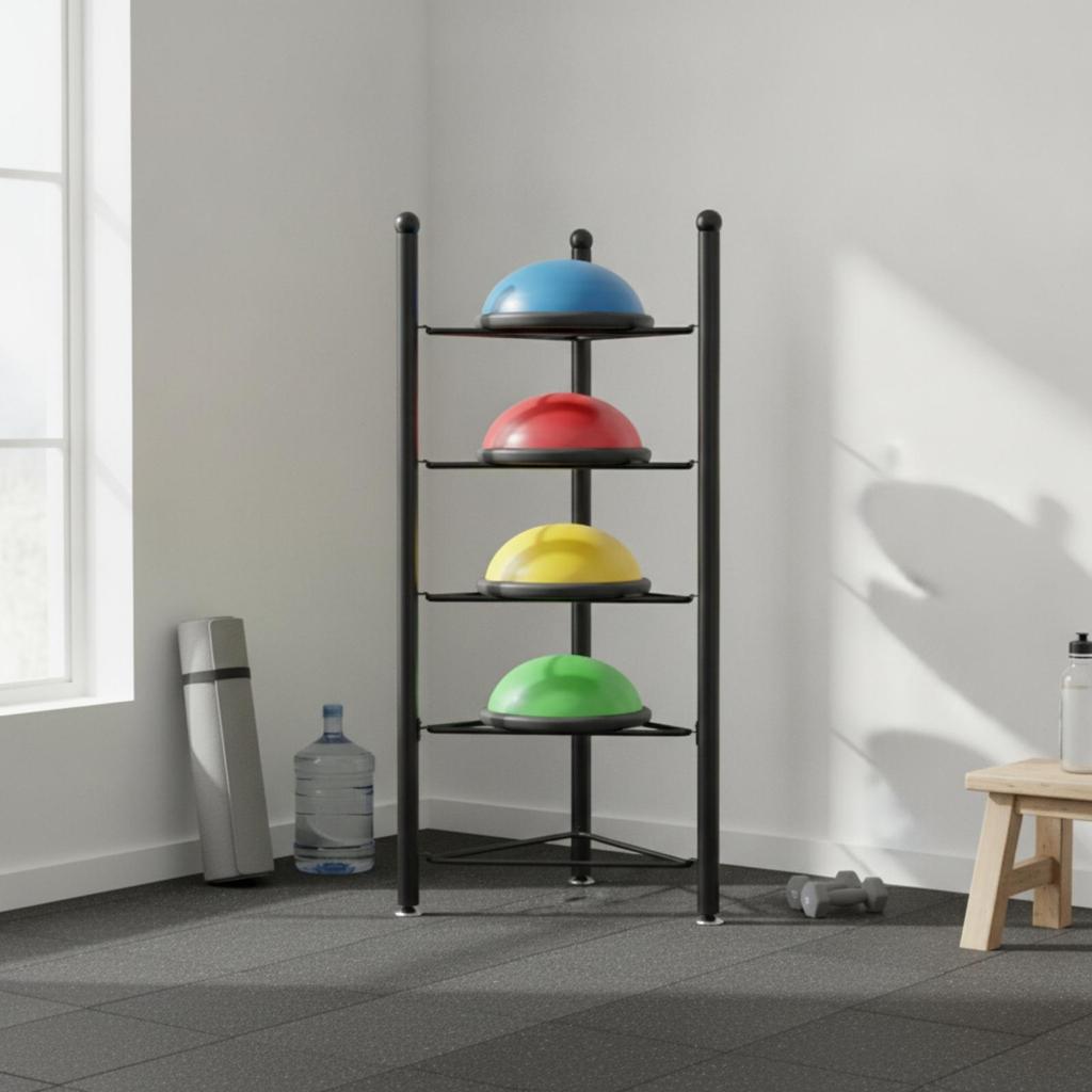 Metal Ball Storage Shelf Freestanding Exercise Rack for Home Gym