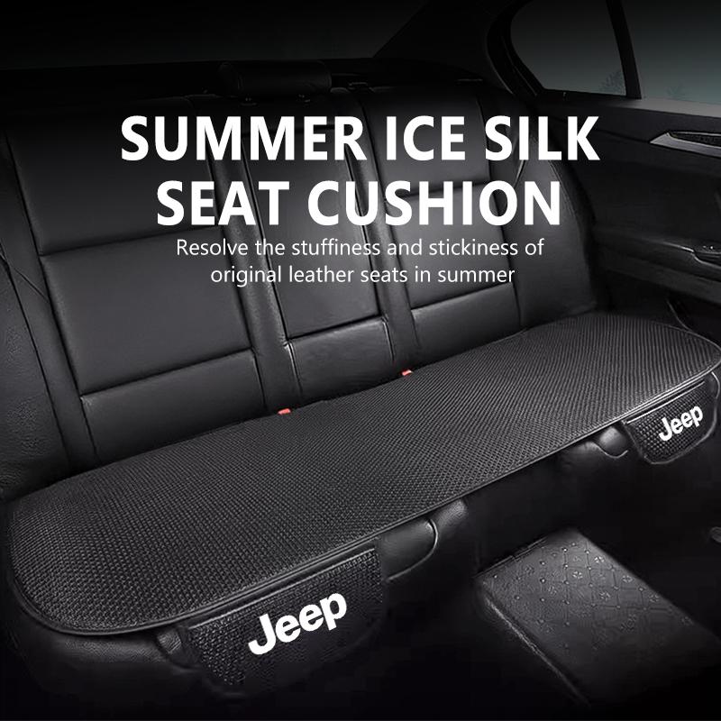 For Jeep Universal Car Seat Cushion Summer Ice Silk Front Back Seat Pad Grand Cherokee Patriot Renegade Compass Wrangler AJT1