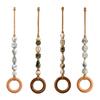 Decorative Beaded Towel Hanger with Wooden Ring - Rustic Wood Bead Hanging Holder Hand Towel Holder