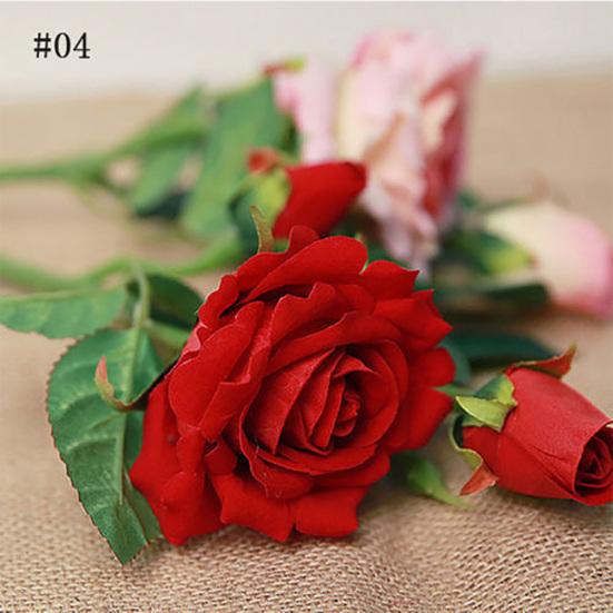 1Pc Artificial Rose Fabric Fake Flower for Wedding Home Party Office Decoration